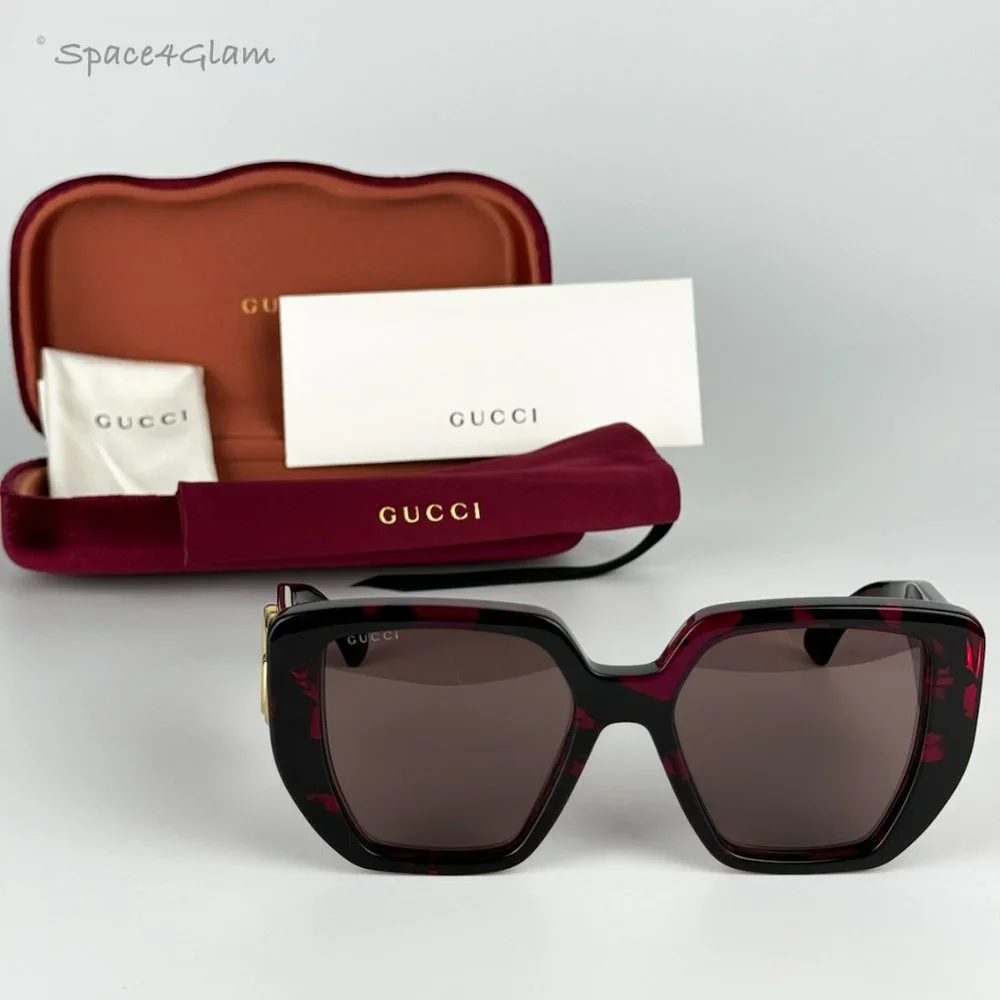 NEW Gucci GG0956S 008 Havana Violet Brown Cat Eye Unisex Sunglasses GG 0956S - Picture 4 of 7